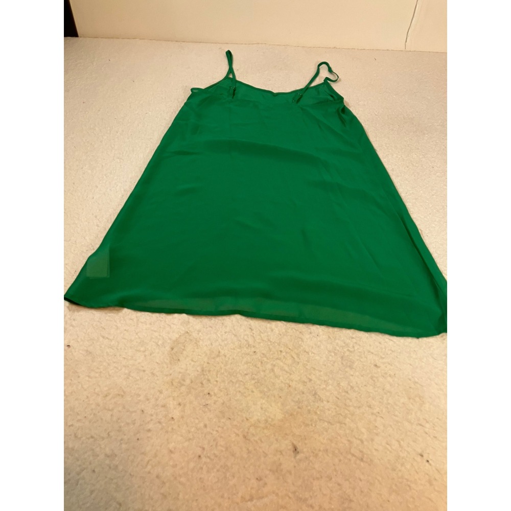 Madewell Emerald Green Slip Dress Mini V-Neck Adjustable Spaghetti Straps Size S